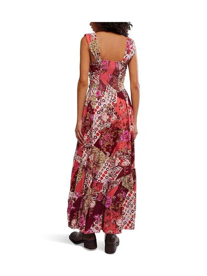 Платье макси с воланами Sasha Free People — изображение 3 из 4, клубничный