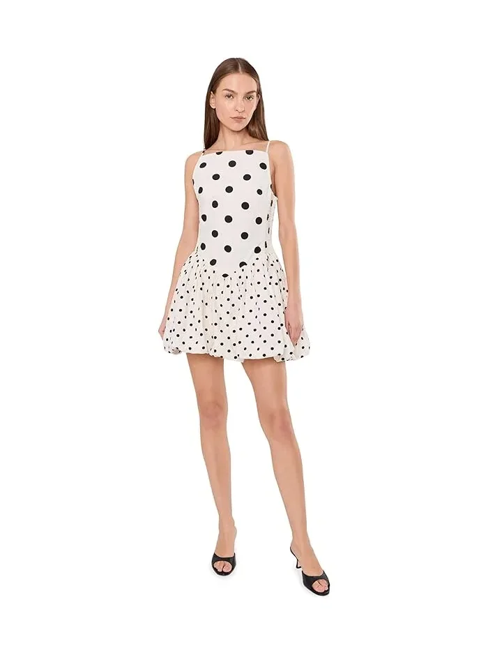 Платье мини в горошек Misty Mini Free People — изображение 2 из 5, бежевый