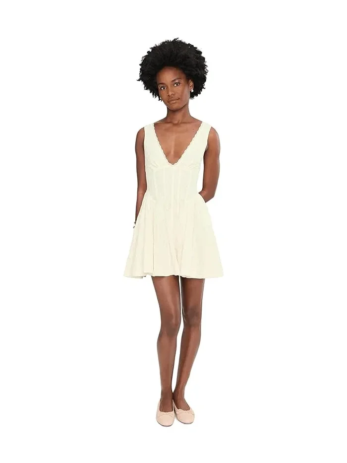 Платье мини с кружевом Cant Help It Mini Free People — изображение 2 из 5, шампань