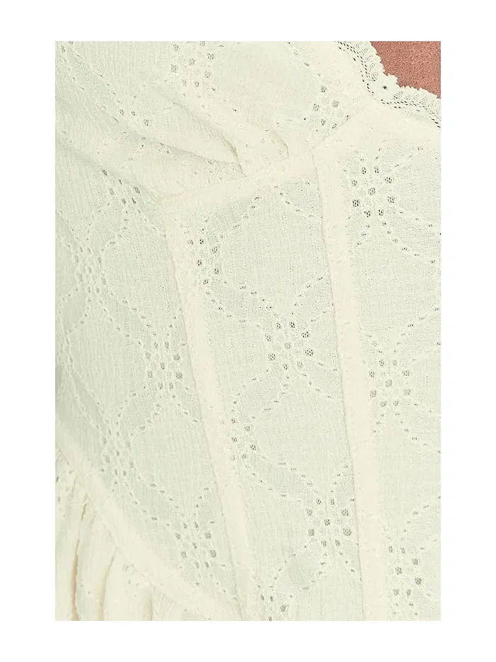 Платье мини с кружевом Cant Help It Mini Free People — изображение 5 из 5, шампань