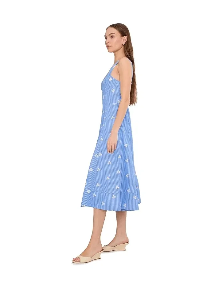 Платье миди с цветочной вышивкой Sleeveless Sweetheart Midi Dress Avec Les Filles — изображение 3 из 5, белый