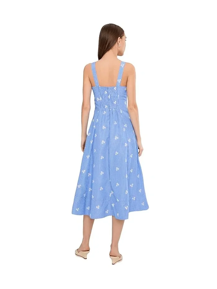 Платье миди с цветочной вышивкой Sleeveless Sweetheart Midi Dress Avec Les Filles — изображение 4 из 5, белый