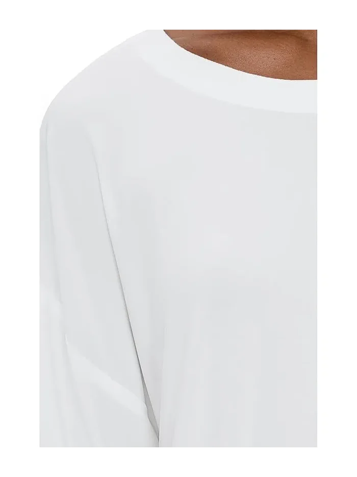 Платье мини свободного кроя Short Sleeve Boxy Mini Dress Norma Kamali — изображение 5 из 5, белый