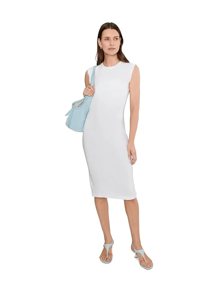 Платье без рукавов до колен Sleeveless Dress To Knee Norma Kamali — изображение 2 из 5, белый