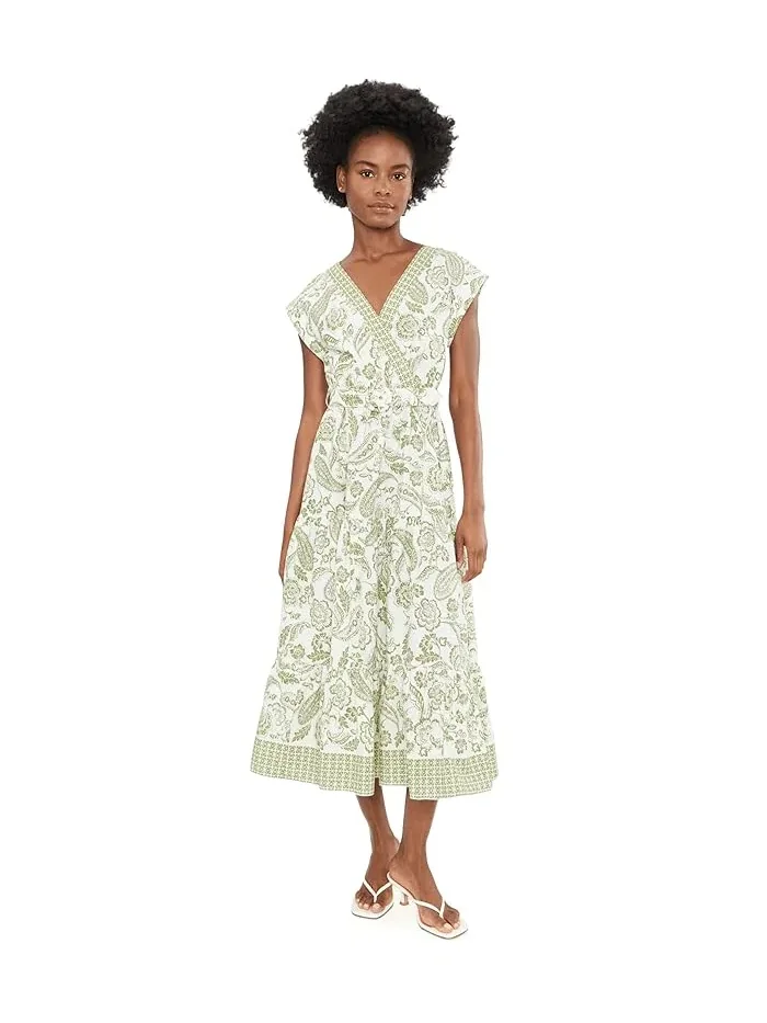Платье миди с запа́хом цветочный принт Vince Camuto — изображение 2 из 5, красный