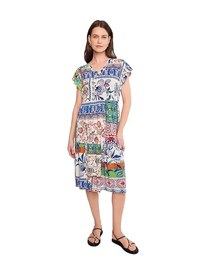 Платье принтованое The Janie Favorite Tiered Tea Length Dress Johnny Was, Armeria Scarf — изображение 2 из 5