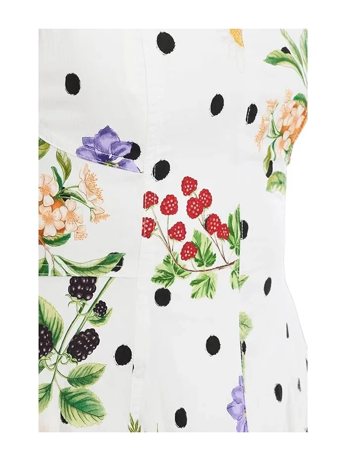 Платье миди с цветочным принтом Floral Cotton Sweetheart Fit & Flare Avec Les Filles — изображение 5 из 5, тауп