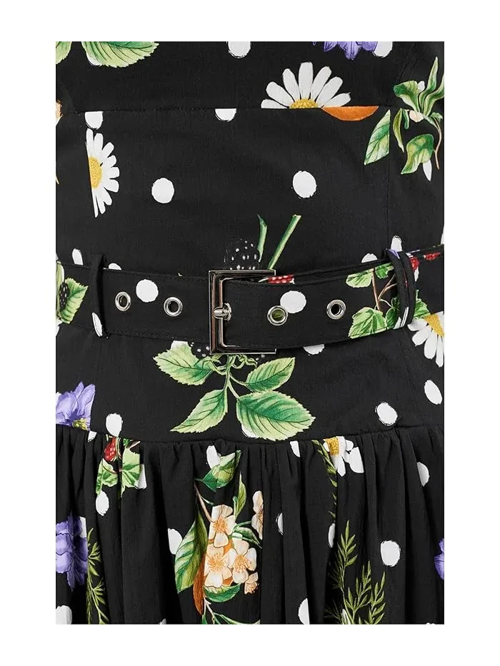 Платье миди с цветочным принтом Polka Dot Botanical Stretch Cotton Avec Les Filles — изображение 5 из 5, томатный