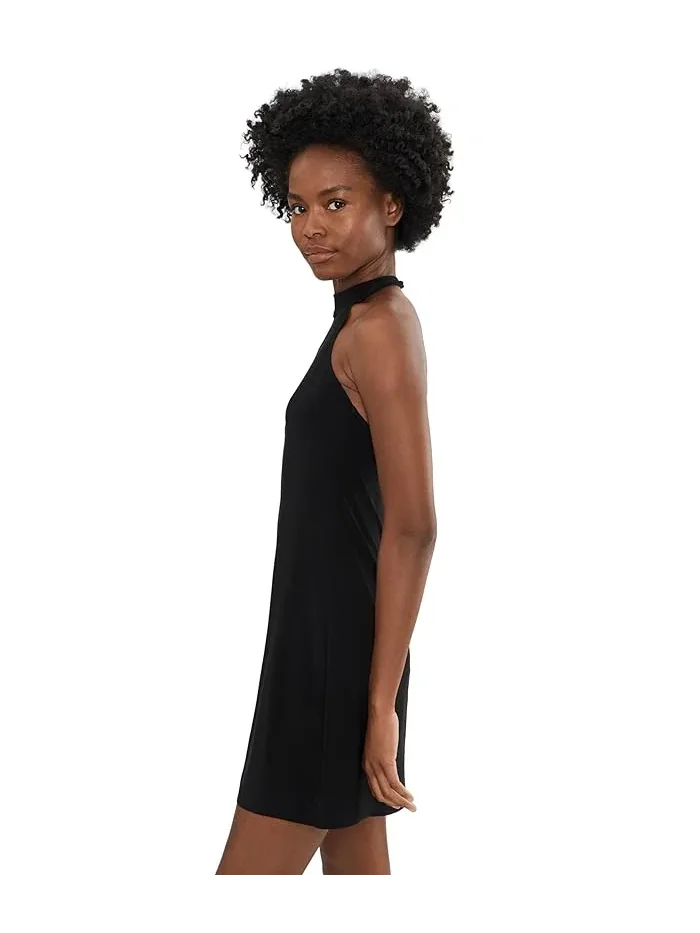 Платье мини с открытой спиной Halter Mini Dress Norma Kamali — изображение 3 из 5, белый