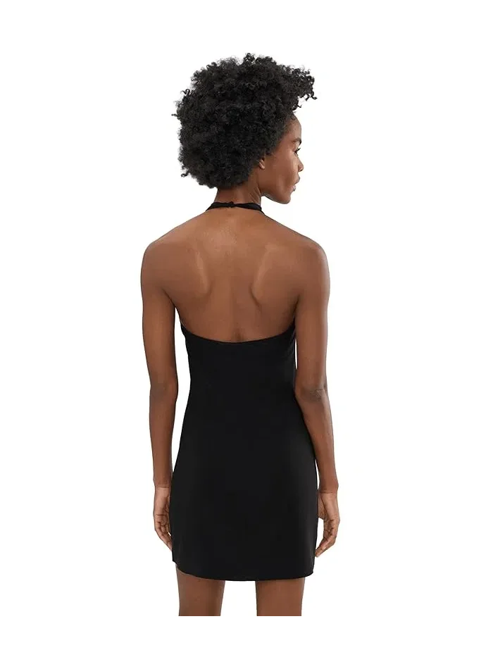 Платье мини с открытой спиной Halter Mini Dress Norma Kamali — изображение 4 из 5, белый