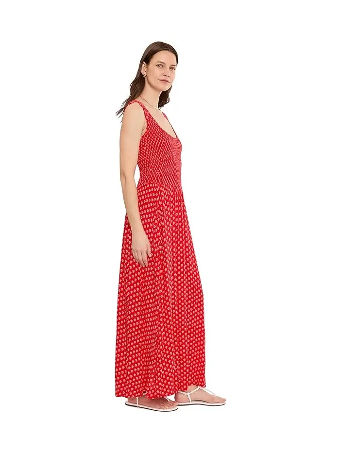 Платье с смок-боди Sophia Smocked Faherty — изображение 3 из 5, белый