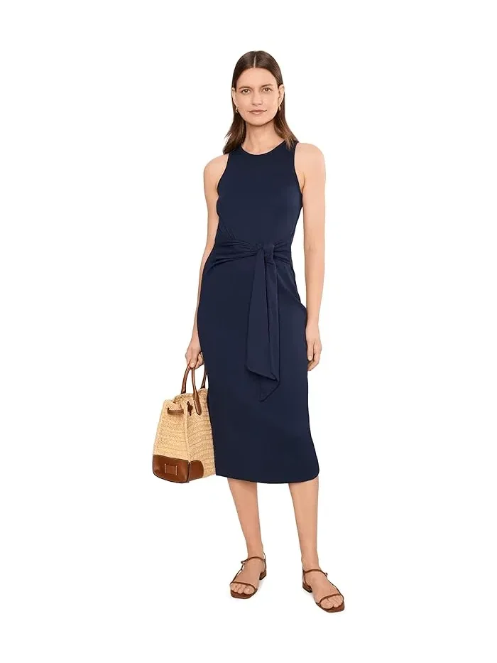 Платье без рукавов Cotton-Blend Tie-Front Lauren Ralph Lauren — изображение 2 из 5, темно-синий