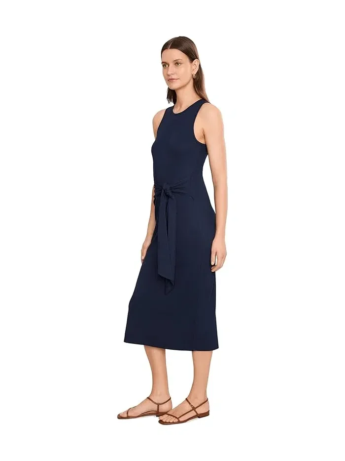 Платье без рукавов Cotton-Blend Tie-Front Lauren Ralph Lauren — изображение 3 из 5, темно-синий