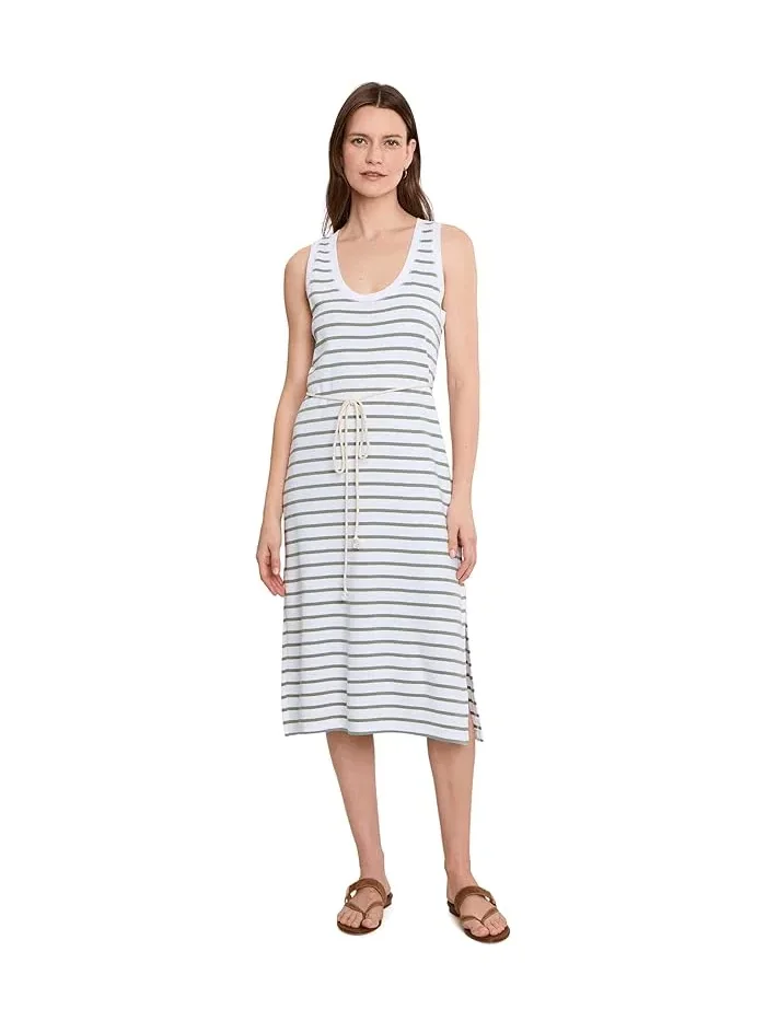 Платье без рукавов в полоску Rib Stripe Side Slit Tank Dress Lilla P — изображение 1 из 4, черный