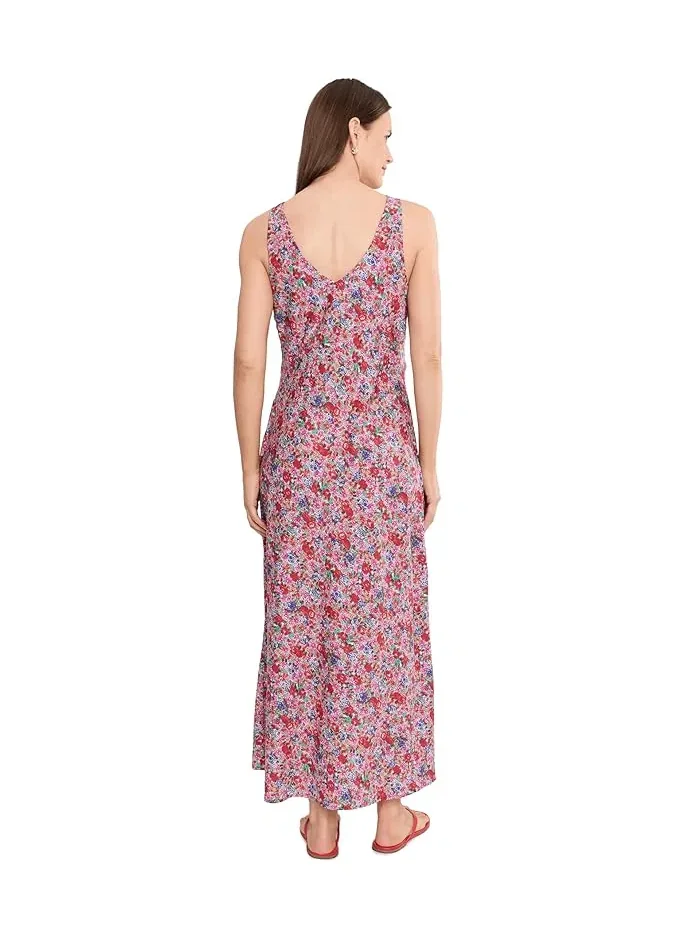 Платье макси с цветочным принтом Sleeveless Ruffle Front Woven Maxi Dress Liverpool Los Angeles — изображение 4 из 5, мульти