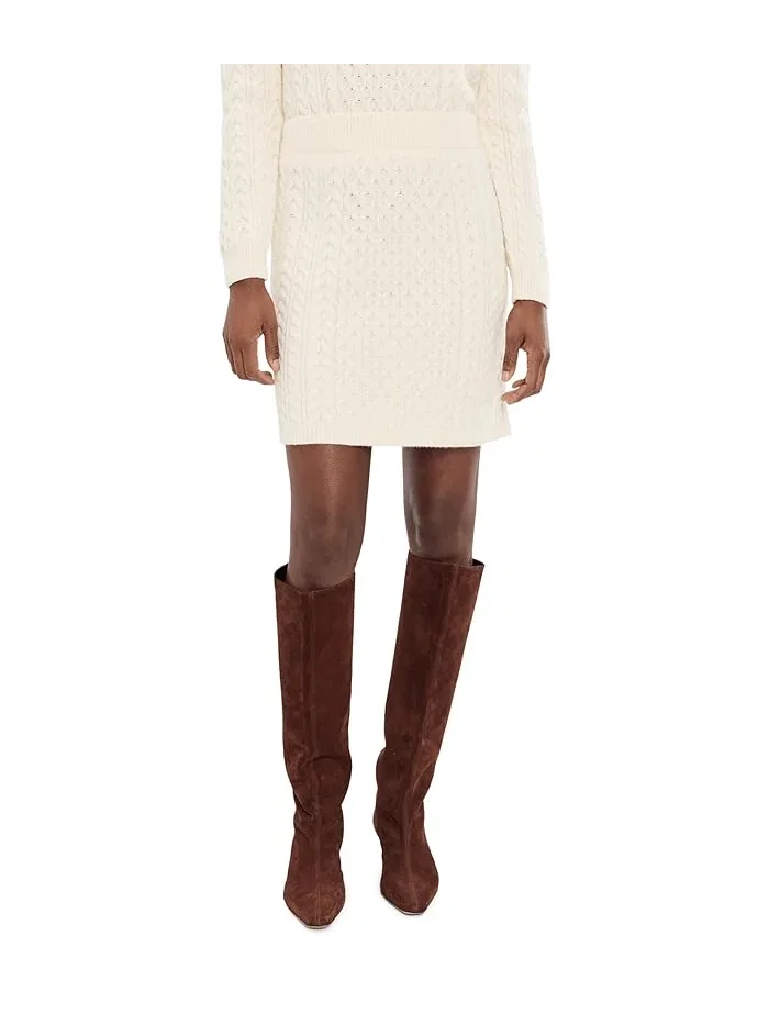 Юбка мини вязаная Cable Knit Mini Skirt CeCe — изображение 1 из 5, насыщенный черный