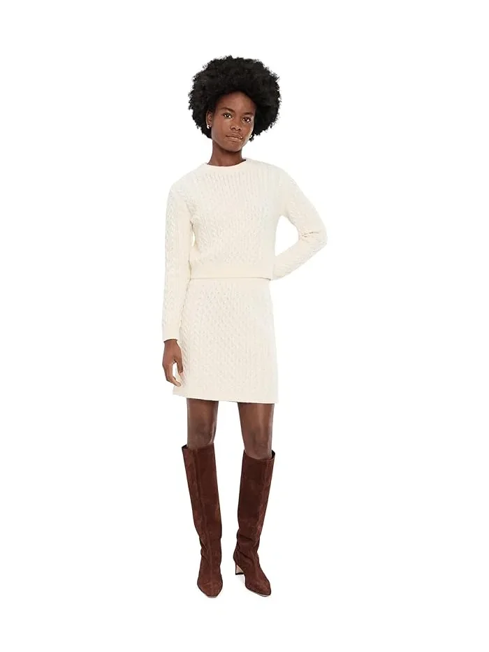 Юбка мини вязаная Cable Knit Mini Skirt CeCe — изображение 2 из 5, насыщенный черный