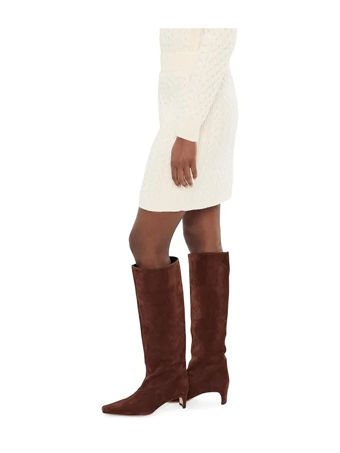 Юбка мини вязаная Cable Knit Mini Skirt CeCe — изображение 3 из 5, насыщенный черный