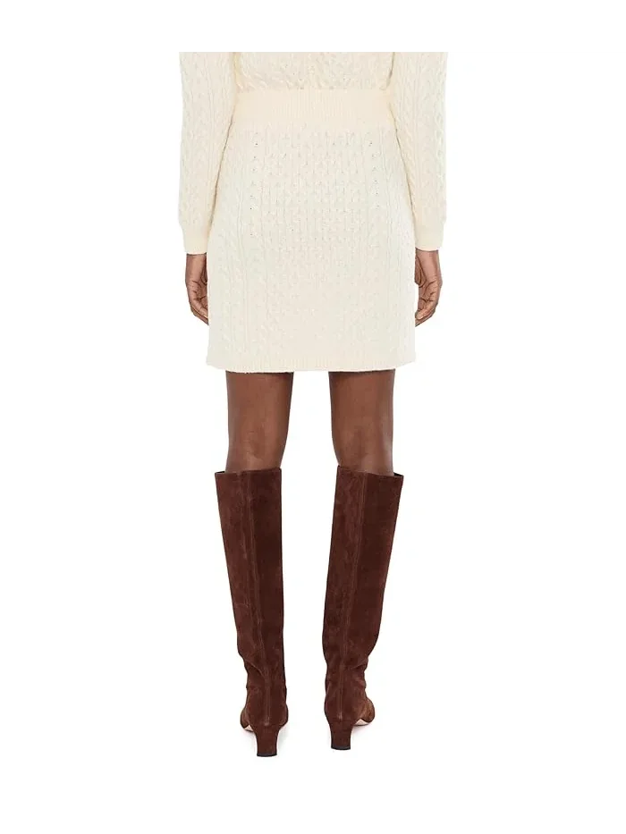 Юбка мини вязаная Cable Knit Mini Skirt CeCe — изображение 4 из 5, насыщенный черный