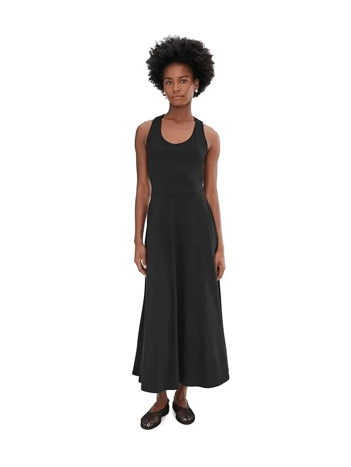Платье макси Fit & Flare с открытой спиной PACT — черный