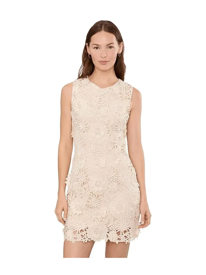 Платье мини с 3D кружевным цветочным узором Sleeveless 3d Floral Lace Mini Dress Avec Les Filles — голубой