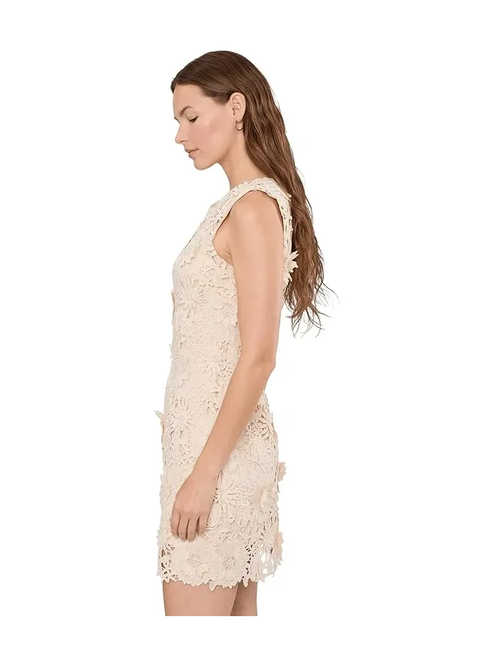 Платье мини с 3D кружевным цветочным узором Sleeveless 3d Floral Lace Mini Dress Avec Les Filles — изображение 3 из 5
