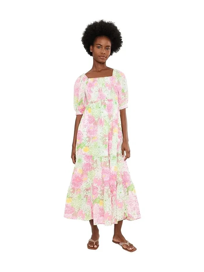 Платье с воланами Hadly Lilly Pulitzer — изображение 2 из 5, белый