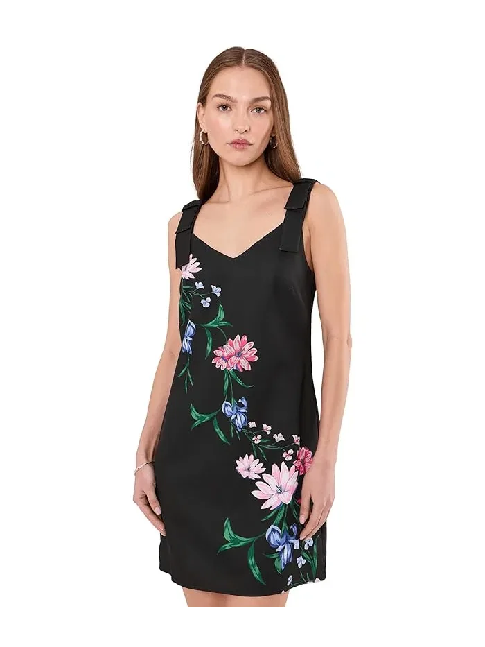 Платье миди с принтом модель Bow Strap CeCe — изображение 1 из 5, цветение коралла