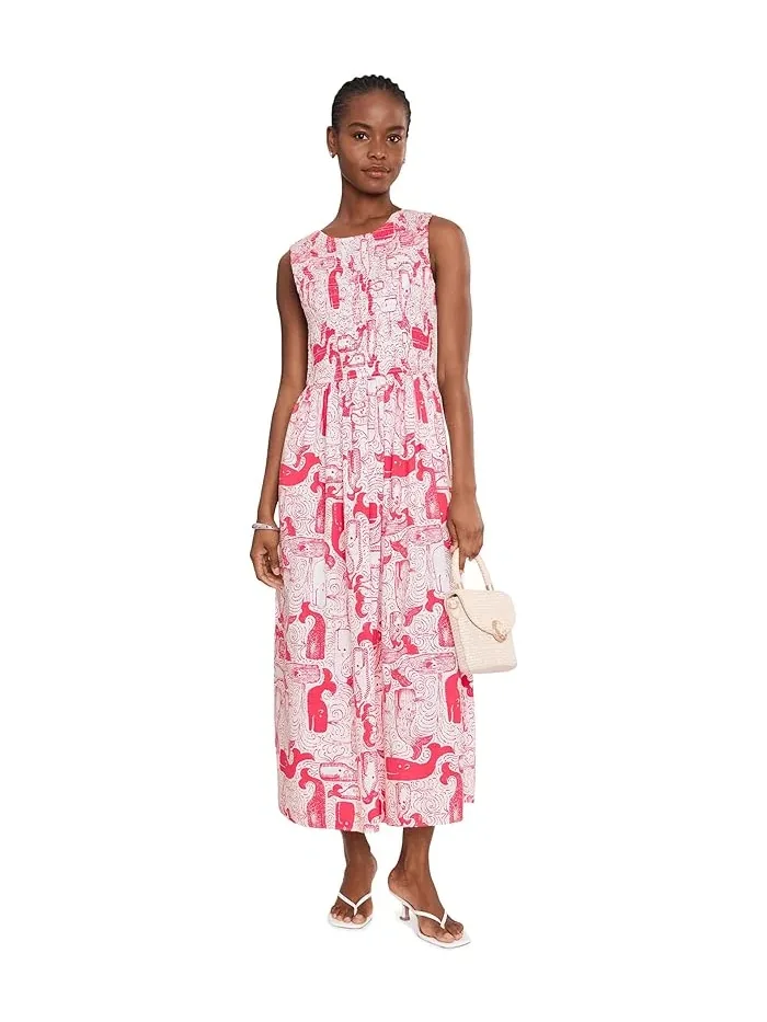 Платье миди принтованное Daisey Lilly Pulitzer, Paradise Punch Oversized Thar She Blows — изображение 2 из 5, серый