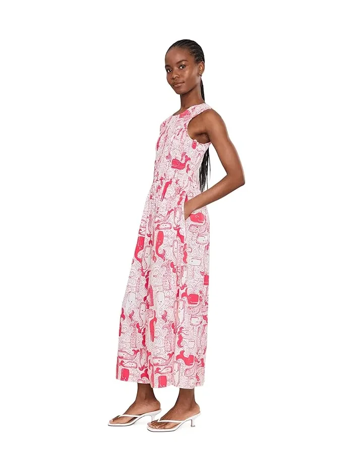 Платье миди принтованное Daisey Lilly Pulitzer, Paradise Punch Oversized Thar She Blows — изображение 3 из 5, серый