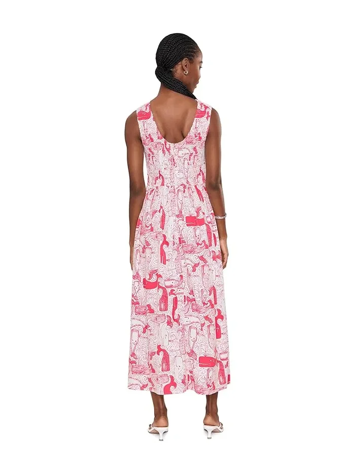 Платье миди принтованное Daisey Lilly Pulitzer, Paradise Punch Oversized Thar She Blows — изображение 4 из 5, серый