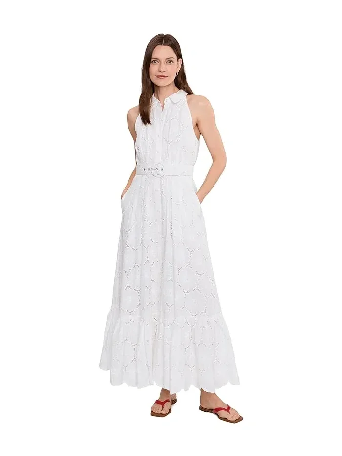 Платье с цветочным принтом Collared Sleeveless Button Up Vince Camuto