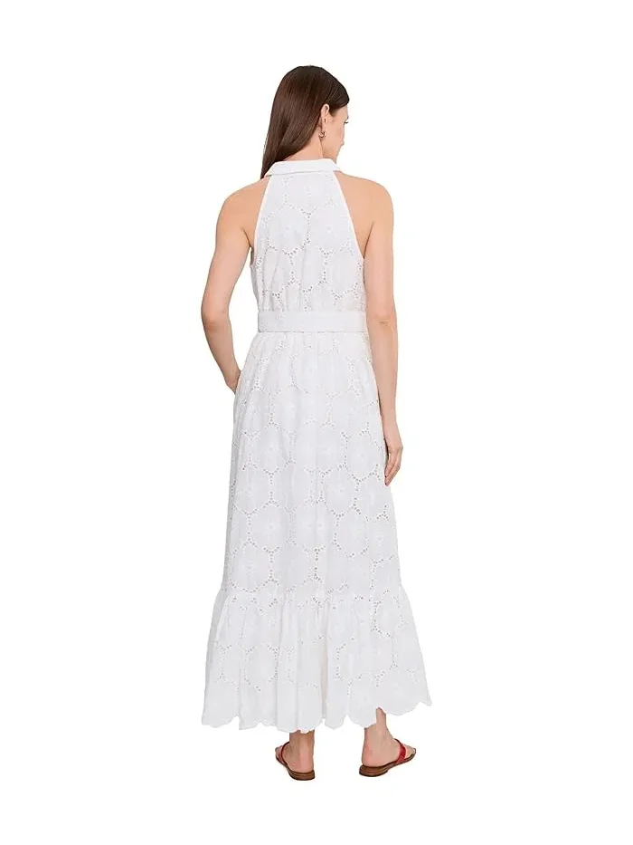 Платье с цветочным принтом Collared Sleeveless Button Up Vince Camuto — изображение 4 из 5, золотистый