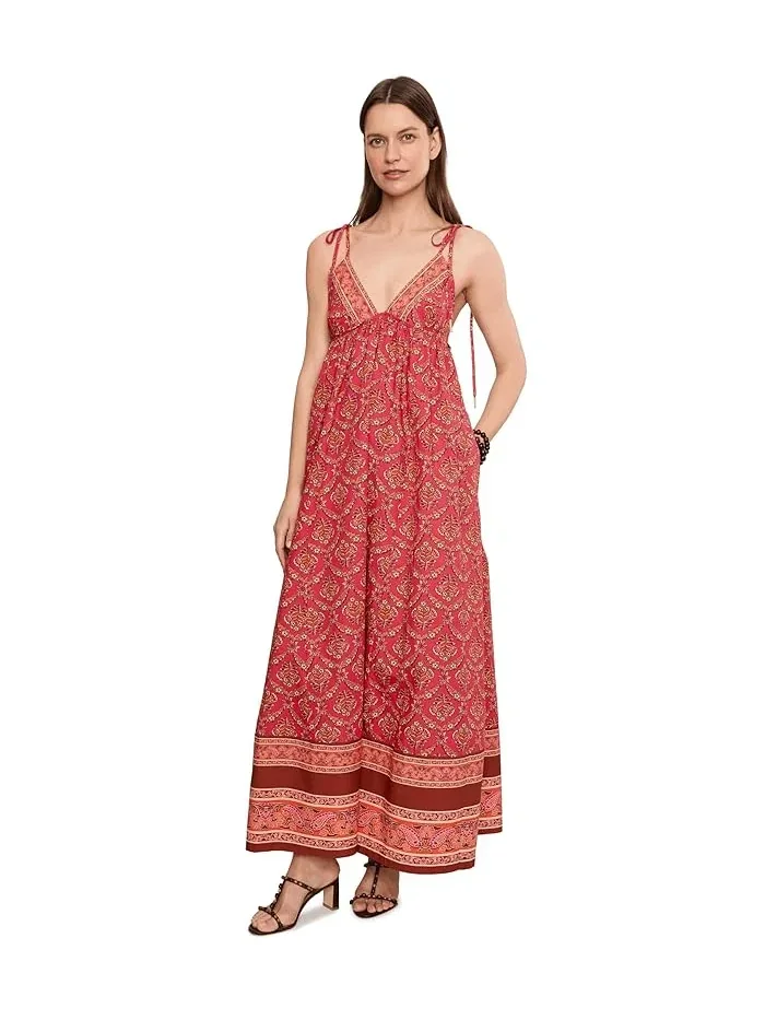 Платье миди с принтом Sorrento Stroll Free People, Tart Berry Combo