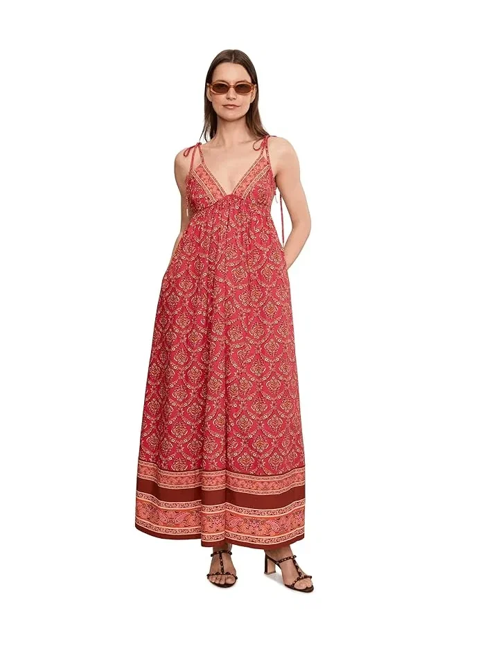Платье миди с принтом Sorrento Stroll Free People, Tart Berry Combo — изображение 2 из 5, ягода