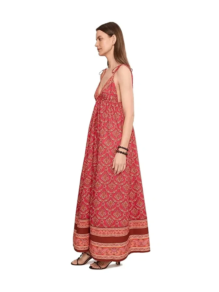 Платье миди с принтом Sorrento Stroll Free People, Tart Berry Combo — изображение 3 из 5, ягода
