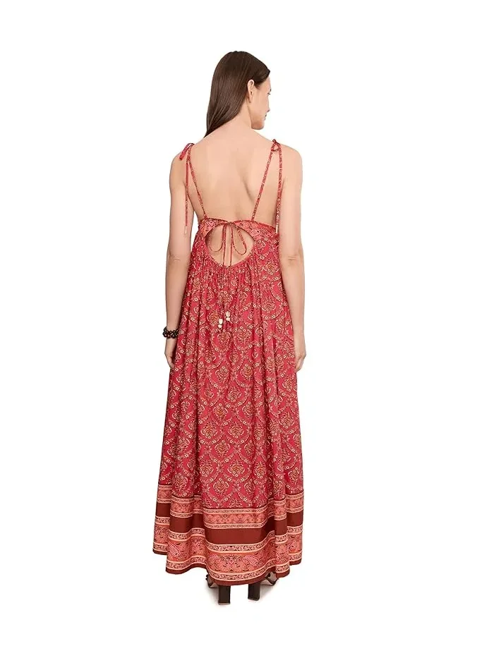Платье миди с принтом Sorrento Stroll Free People, Tart Berry Combo — изображение 4 из 5, ягода