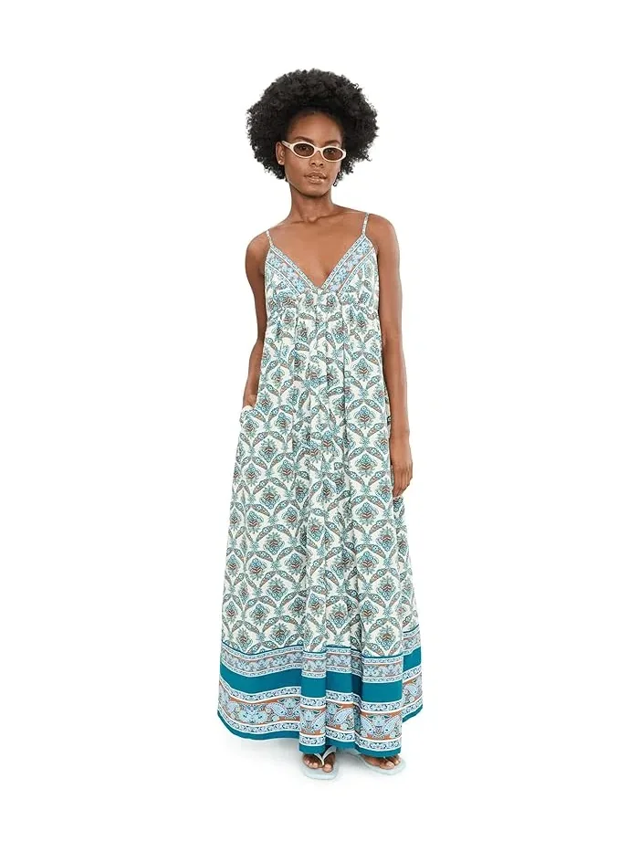 Платье принтованное Sorrento Stroll Free People — изображение 2 из 5, слоновая кость