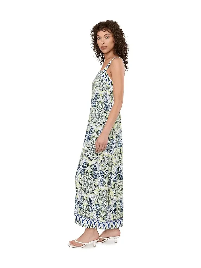 Платье макси с цветочным принтом Thick Strap Maxi Dress Vince Camuto — изображение 3 из 5, синий