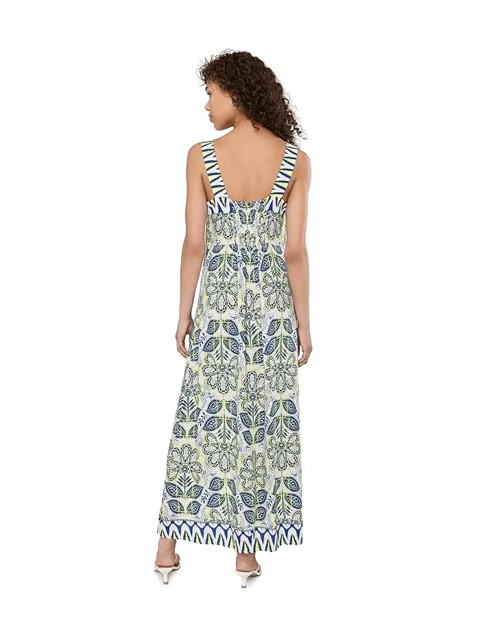 Платье макси с цветочным принтом Thick Strap Maxi Dress Vince Camuto — изображение 4 из 5, синий