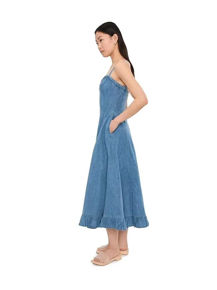 Платье миди с рюшами Another Season Free People — изображение 3 из 5, синий