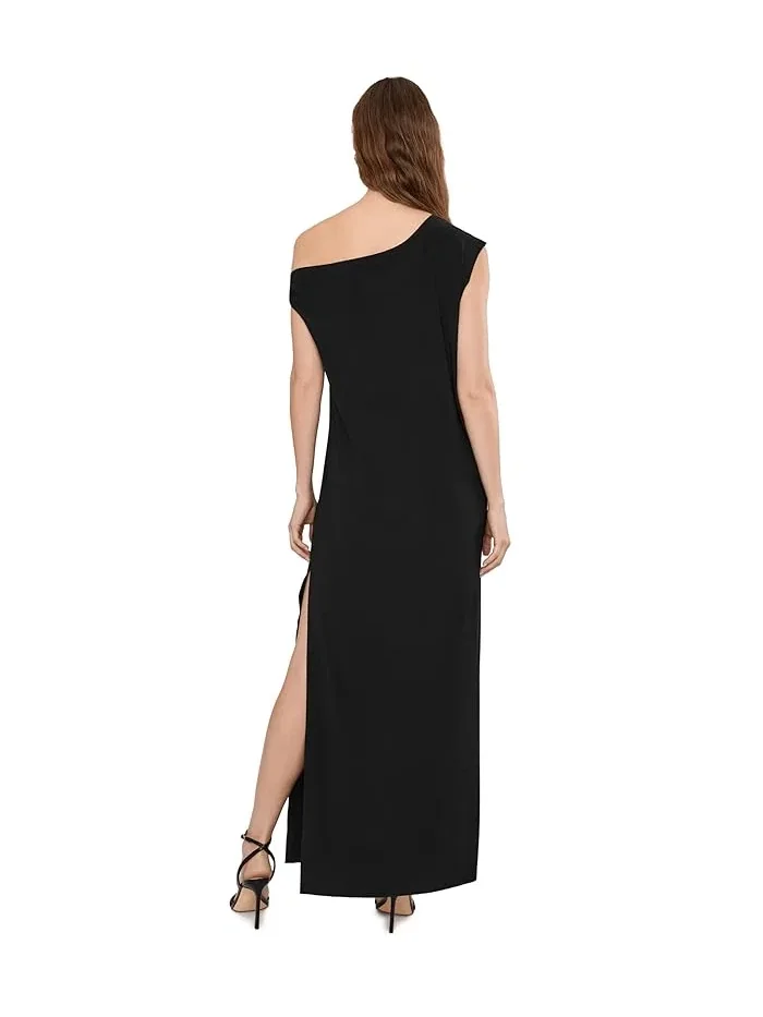 Платье с опущенным плечом Drop Shoulder Long Dress Norma Kamali — изображение 4 из 5, черный