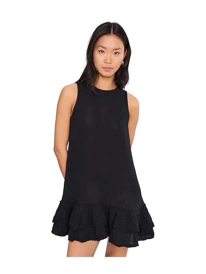 Платье мини с рюшами Dhaliah Michael Stars — изображение 1 из 5, черный