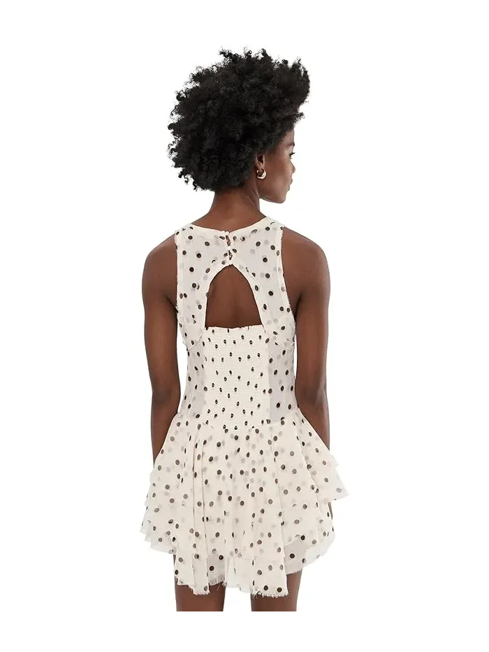 Платье мини принтованное Raven Free People — изображение 4 из 5, бежевый