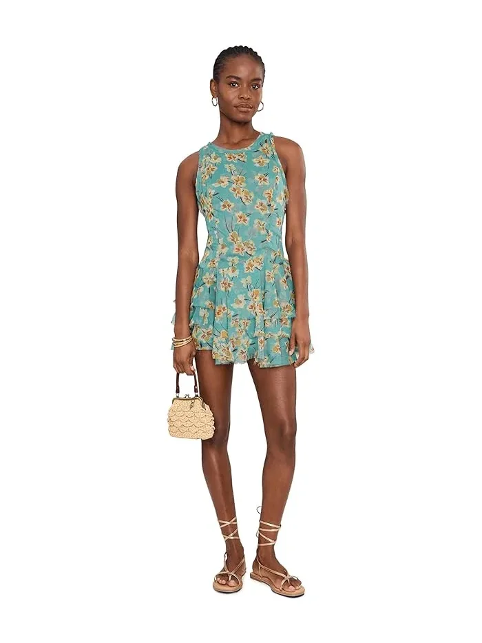 Платье мини принтованное Raven Free People — изображение 2 из 5, голубой