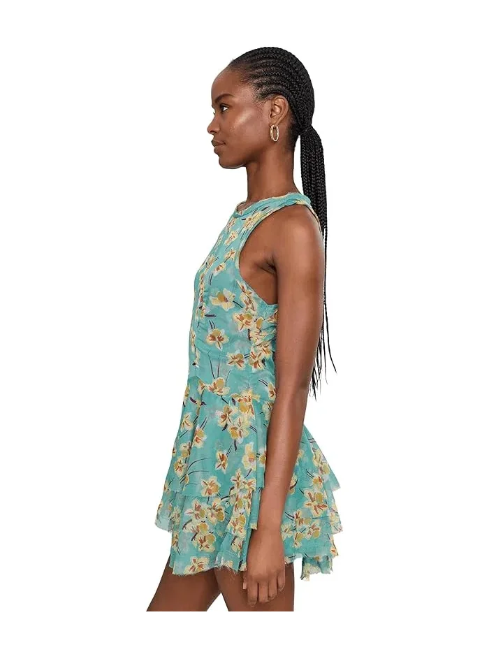 Платье мини принтованное Raven Free People — изображение 3 из 5, голубой