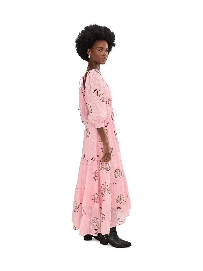 Платье макси с кружевом Morning Meadows Free People — изображение 3 из 5, розовый