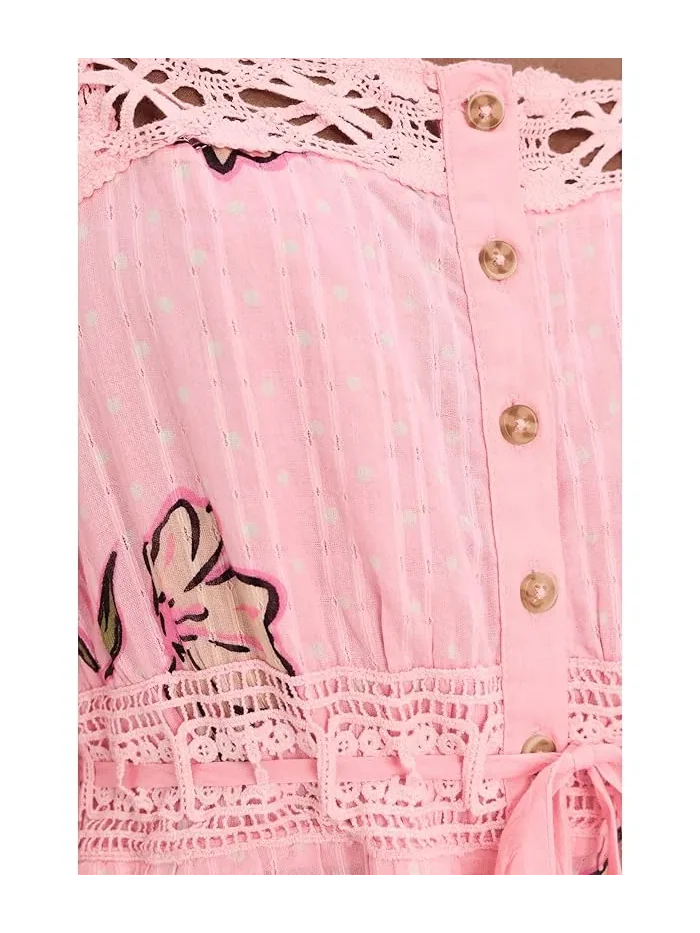 Платье макси с кружевом Morning Meadows Free People — изображение 5 из 5, розовый
