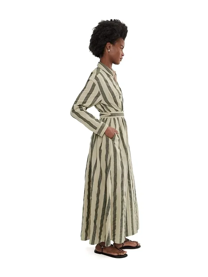 Платье-запах Cotton Linen Julia Faherty — изображение 3 из 5, пиновый зеленый
