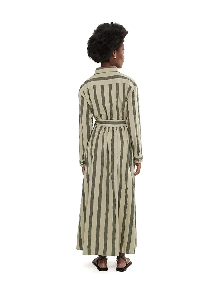 Платье-запах Cotton Linen Julia Faherty — изображение 4 из 5, пиновый зеленый
